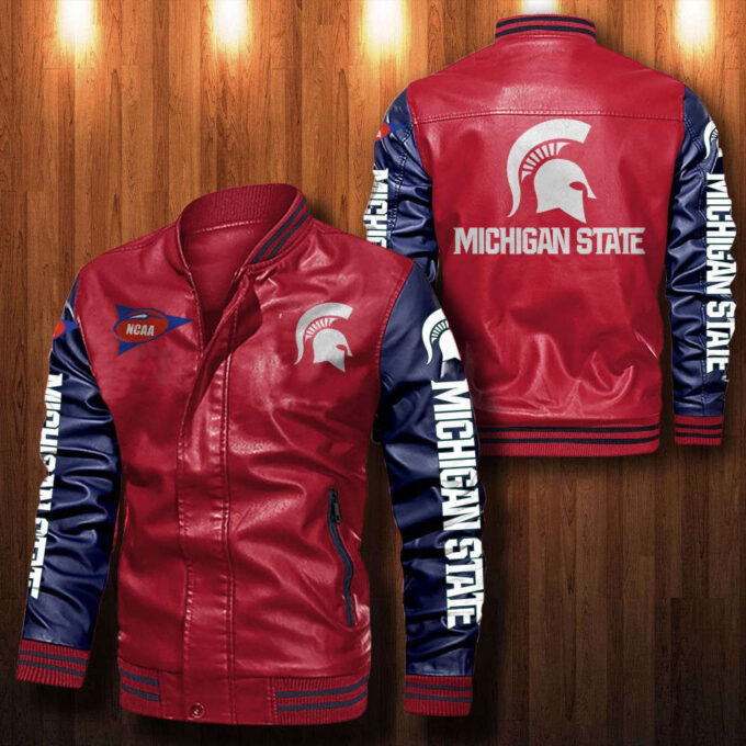 Michigan State Spartans Leather Bomber Jacket