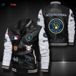 Milwaukee Brewers Leather Bomber Jacket