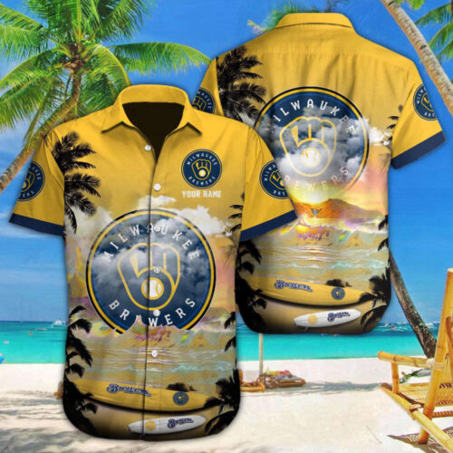 Milwaukee Brewers MLB-Custom Hawaii Shirt  For Men Women