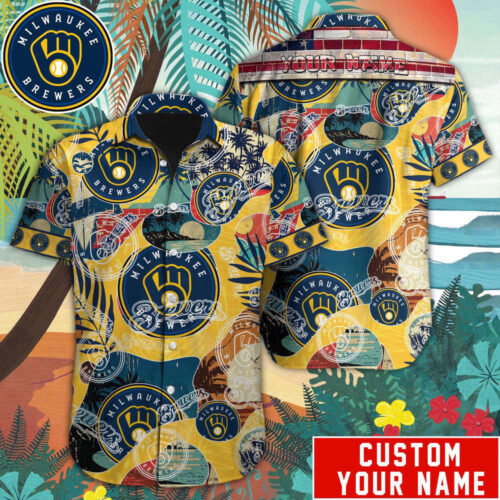 Milwaukee Brewers MLB-Custom Hawaiian Shirt For Men Women