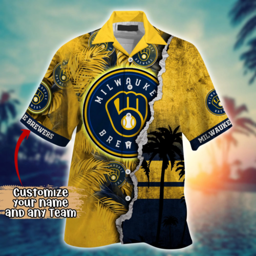 Milwaukee Brewers MLB Flower Hawaii Shirt  For Fans, Custom Summer Football Shirts