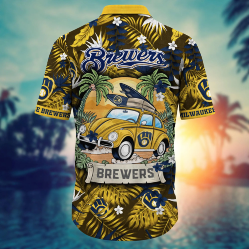 Milwaukee Brewers MLB Flower Hawaii Shirt   For Fans, Summer Football Shirts