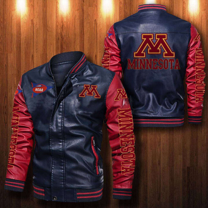 Minnesota Golden Gophers Leather Bomber Jacket