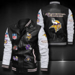 Minnesota Vikings Leather Bomber Jacket