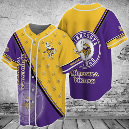 Minnesota Vikings NFL Baseball Jersey Shirt  For Men Women