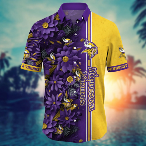 Minnesota Vikings NFL Flower Hawaii Shirt  For Fans, Custom Summer Football Shirts