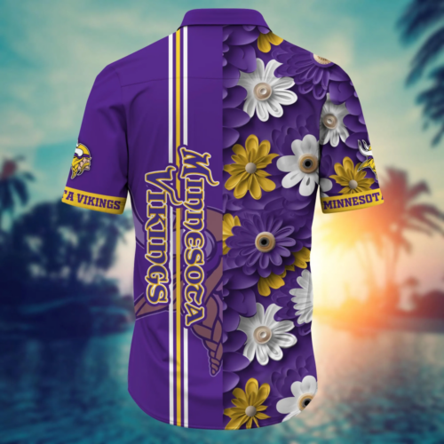 Minnesota Vikings NFL Flower Hawaii Shirt   For Fans, Summer Football Shirts
