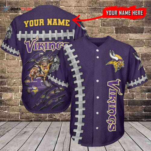 Minnesota Vikings Personalized Baseball Jersey BG445