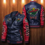 Minnesota Wild Leather Bomber Jacket