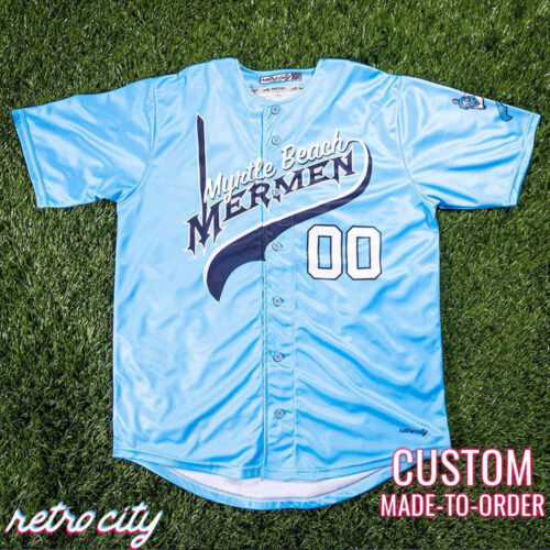Myrtle Beach Mermen Kenny Powers Full-Button Baseball Jersey Custom