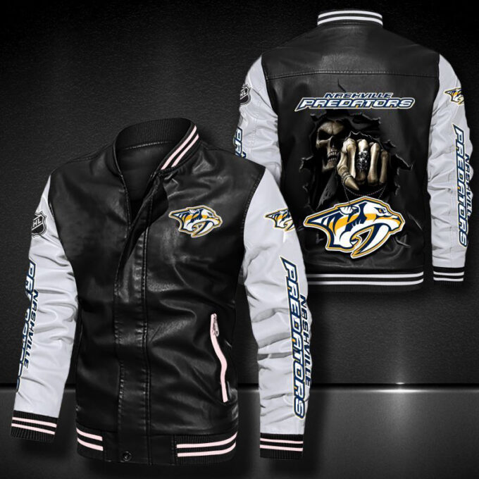 Nashville Predators Leather Bomber Jacket