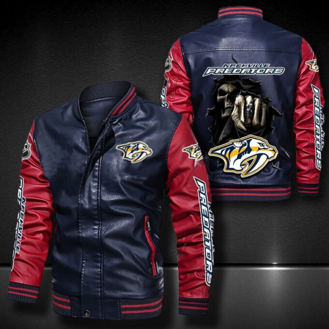 Nashville Predators Leather Bomber Jacket