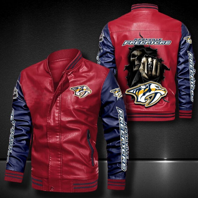 Nashville Predators Leather Bomber Jacket