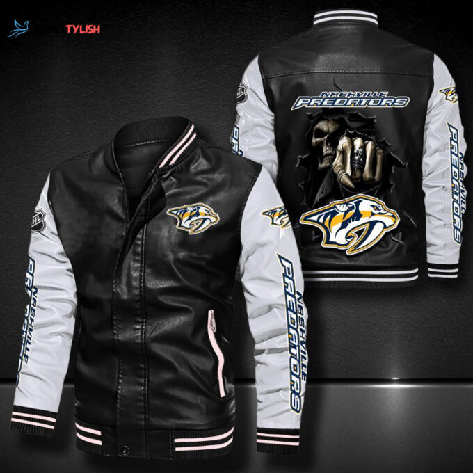 Nashville Predators Leather Bomber Jacket