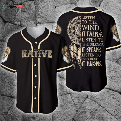 Native American Wolf Dreamcatcher Baseball Tee Jersey Shirt Printed 3D