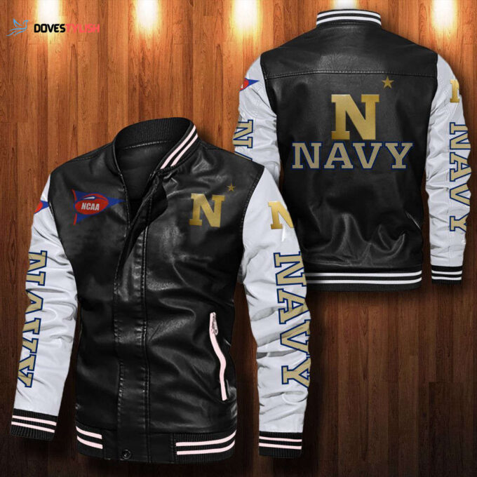 Navy Midshipmen Leather Bomber Jacket