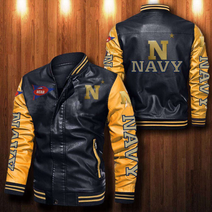 Navy Midshipmen Leather Bomber Jacket