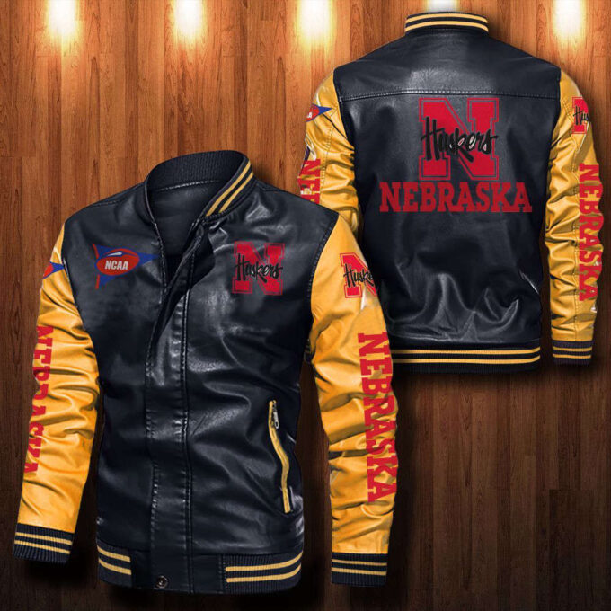 Nebraska Cornhuskers Leather Bomber Jacket