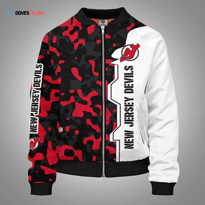 New Jersey Devils Camouflage Red Bomber Jacket