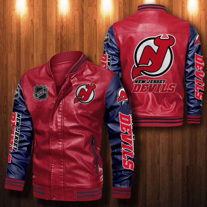 New Jersey Devils Leather Bomber Jacket