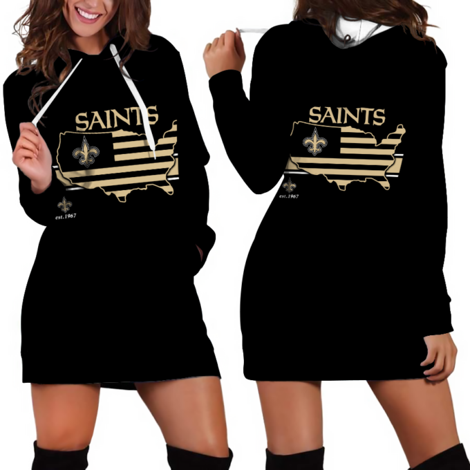New Orleans Saints Hoodie Dress For Women