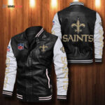 New Orleans Saints Leather Bomber Jacket