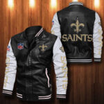 New Orleans Saints Leather Bomber Jacket