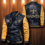 New Orleans Saints Leather Bomber Jacket