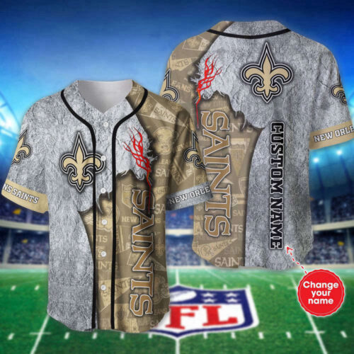 New Orleans Saints NFL 3D Personalized Baseball Jersey  For Men Women