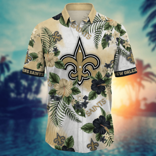 New Orleans Saints NFL Flower Hawaii Shirt   For Fans, Summer Football Shirts