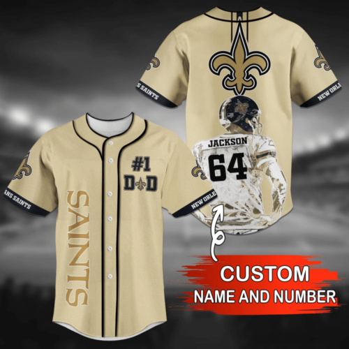 New Orleans Saints NFL Personalized Name Baseball Jersey Shirt  For Men Women
