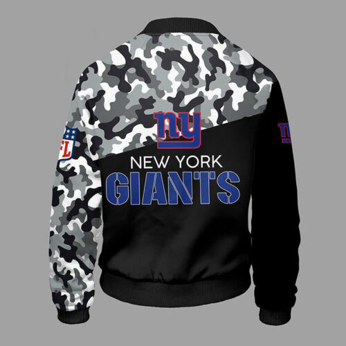 New York Giants Camouflage Blue Bomber Jacket