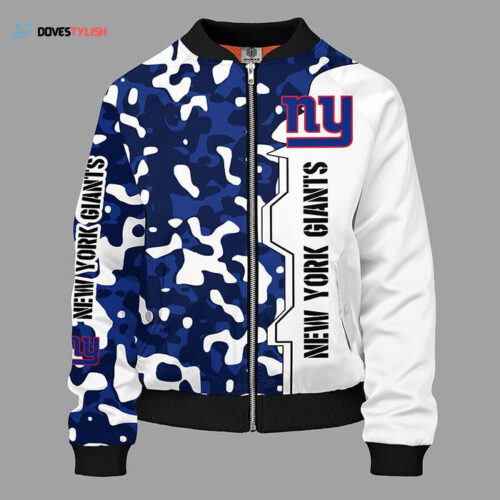 New York Giants Camouflage Blue Bomber Jacket