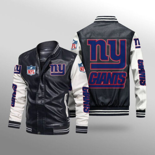 New York Giants Leather Bomber Jacket