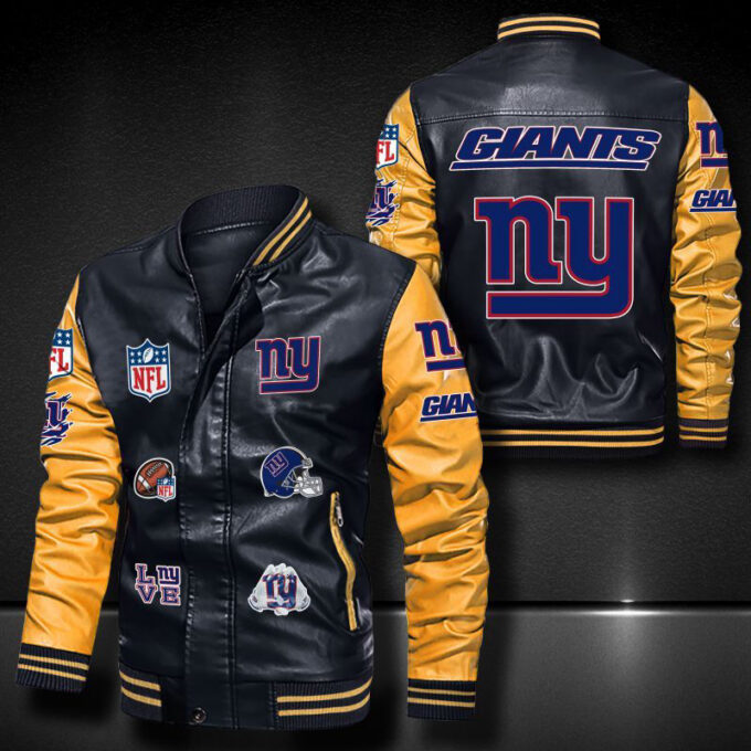 New York Giants Leather Bomber Jacket