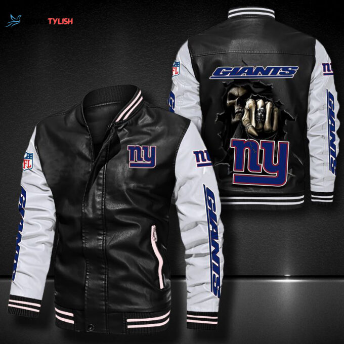 New York Giants Leather Bomber Jacket