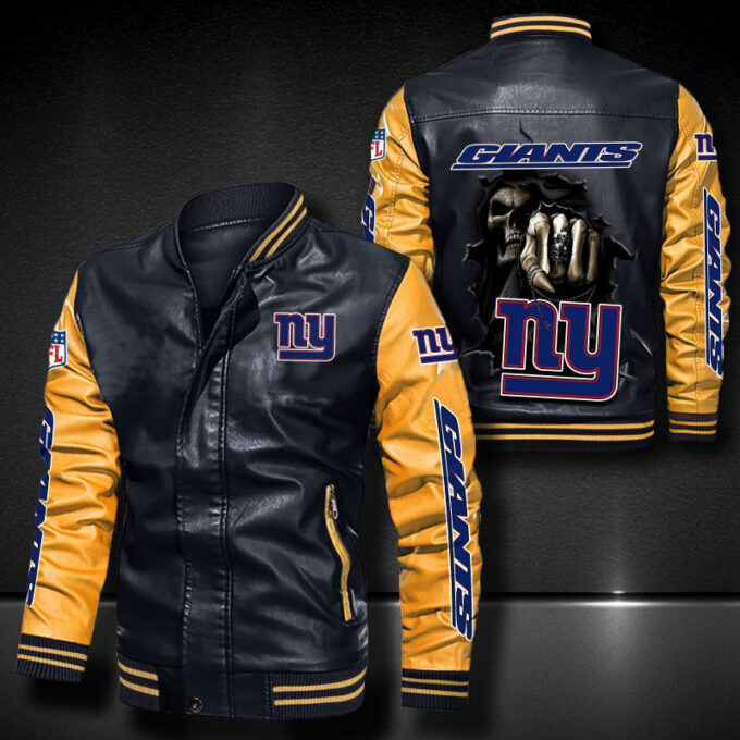 New York Giants Leather Bomber Jacket