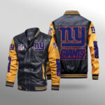 New York Giants Leather Bomber Jacket