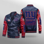 New York Giants Leather Bomber Jacket