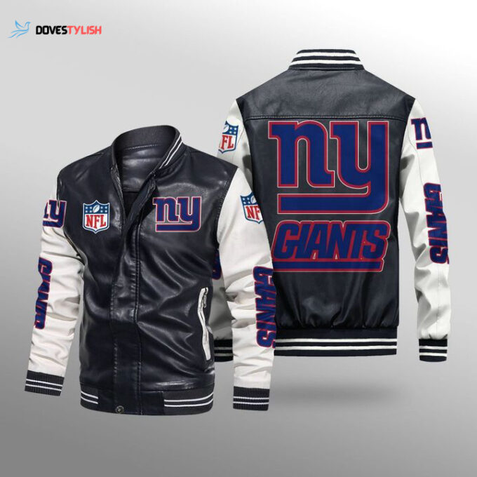 New York Giants Leather Bomber Jacket