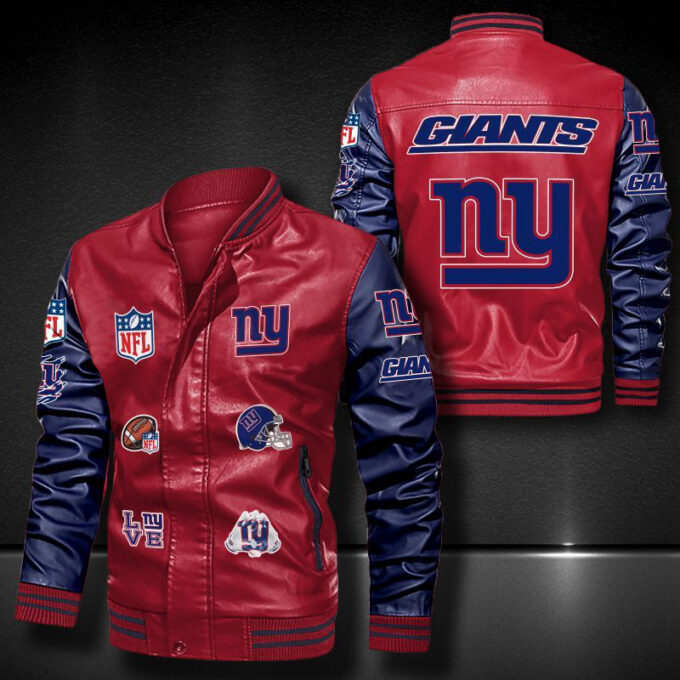 New York Giants Leather Bomber Jacket