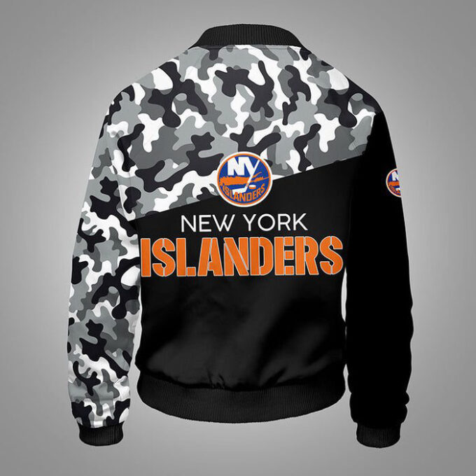 New York Islanders Camouflage Black Bomber Jacket
