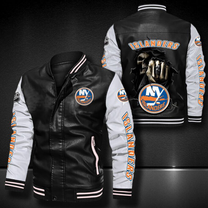 New York Islanders Leather Bomber Jacket