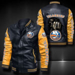 New York Islanders Leather Bomber Jacket