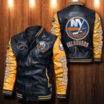 New York Islanders Leather Bomber Jacket