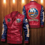 New York Islanders Leather Bomber Jacket