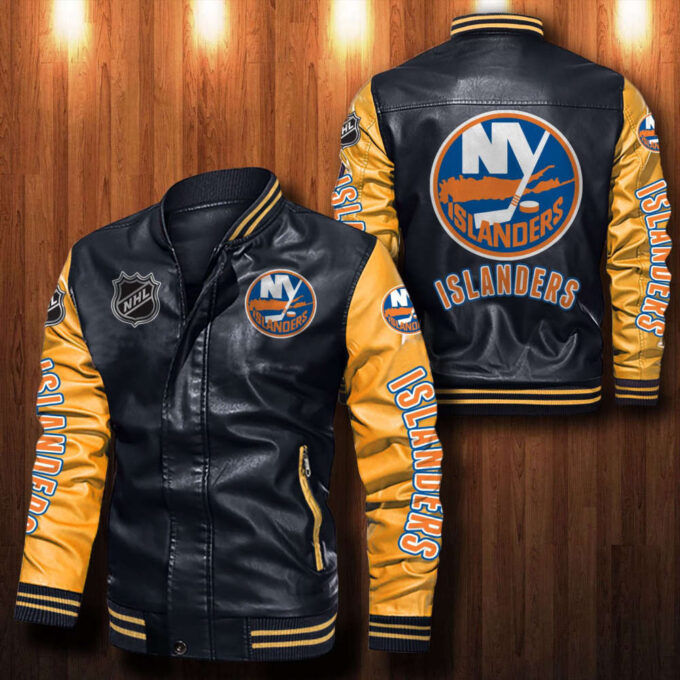 New York Islanders Leather Bomber Jacket