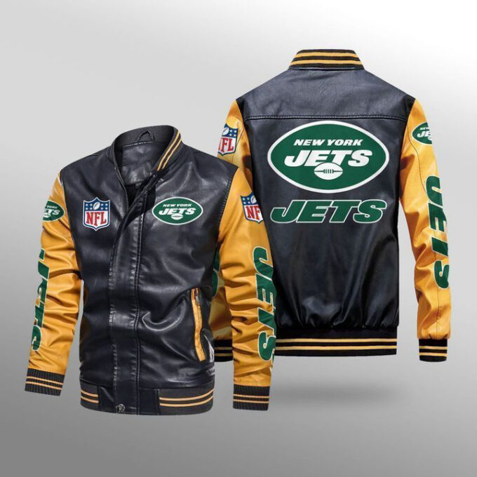 New York Jets Leather Bomber Jacket