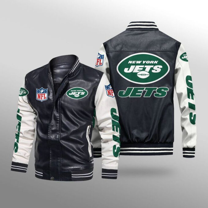 New York Jets Leather Bomber Jacket