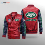 New York Jets Leather Bomber Jacket
